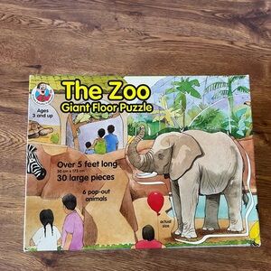 Vintage Frank Schaffer The Zoo Giant Floor Puzzle 30 Large Pieces
